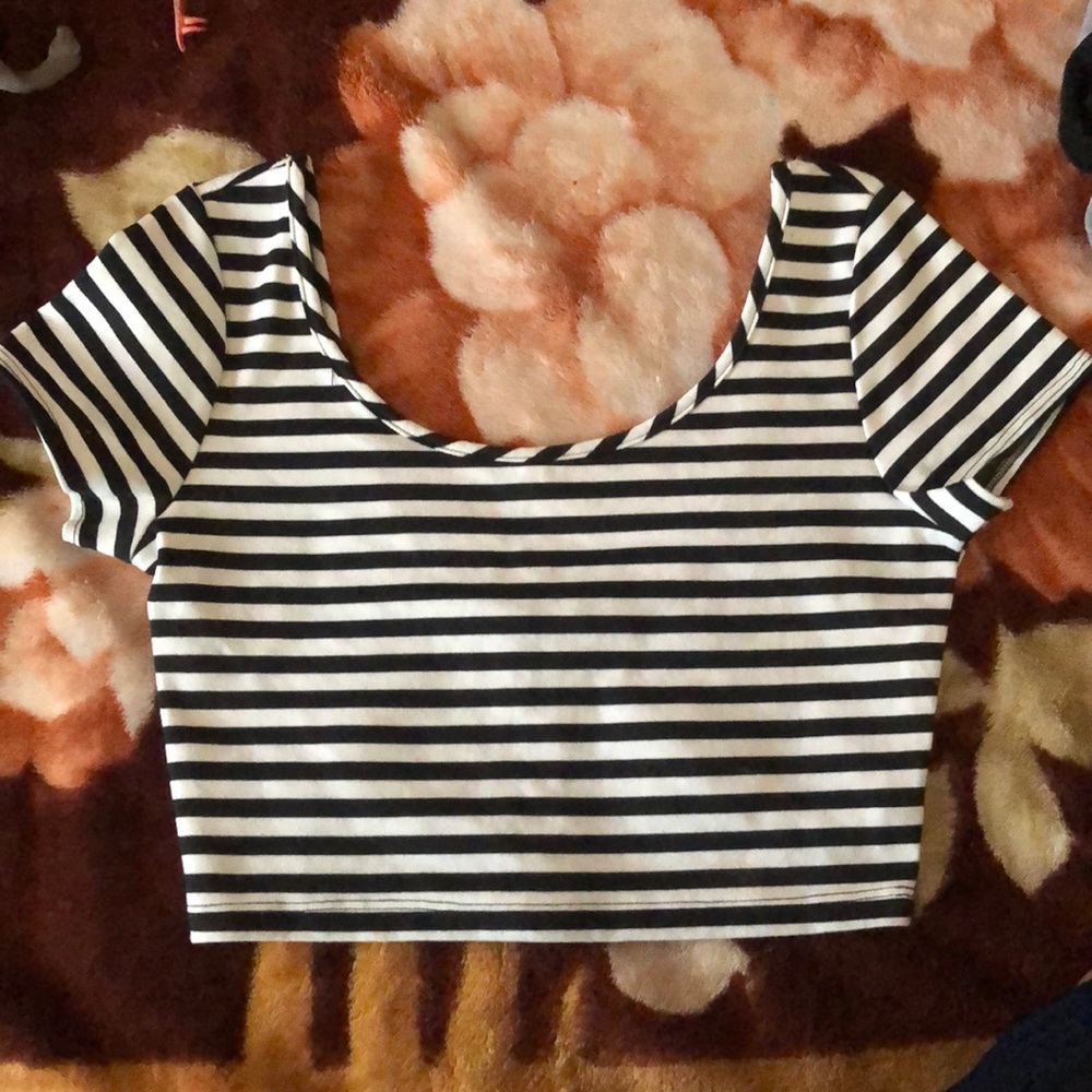 Foreign Exchange stripped crop top